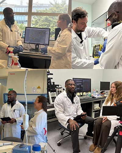 Maynard Okereke in the Gillies McIndoe laboratory