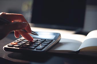 Person using a calculator